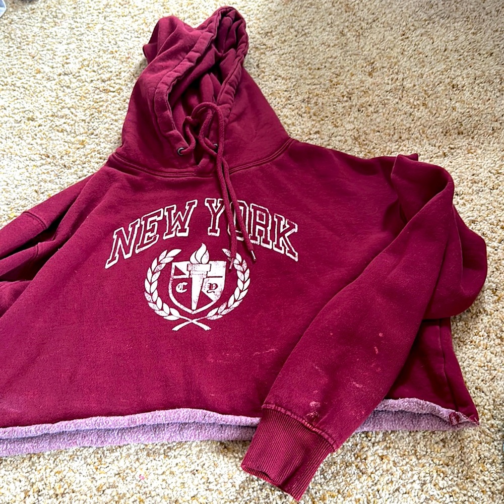 Crop top sweater maroon